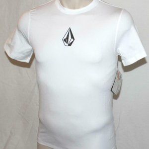 NEW Volcom Mod Tech White Stone Surf Anti UV Shirt Top White Men's Small